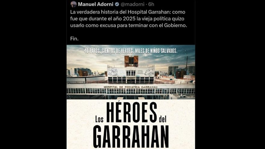 Adorni borró un tuit que promocionaba al Garrahan: usó una foto de los mismos trabajadores que hicieron paro