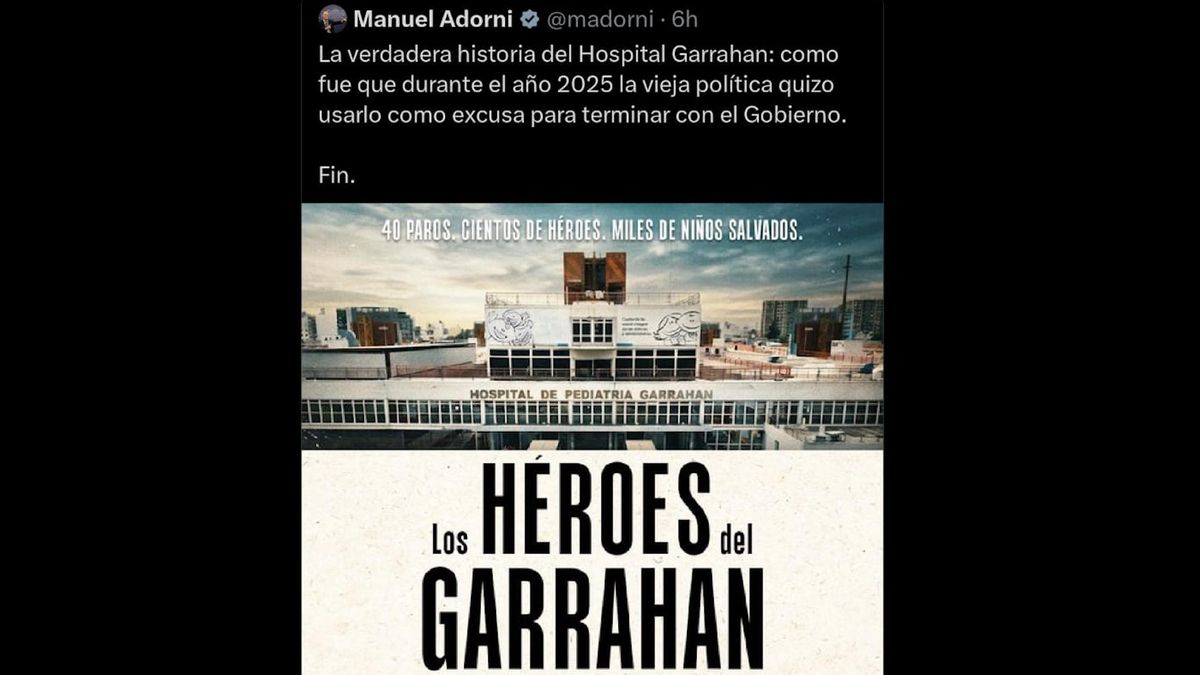 Adorni borró un tuit que promocionaba al Garrahan: usó una foto de los mismos trabajadores que hicieron paro