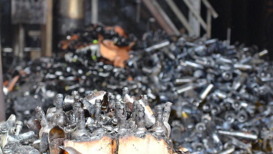 Daños provocados por el incendio de La Palma en las bodegas Castro y Magán, propietarias de los vinos Tendal, en el municipio de Tijarafe.