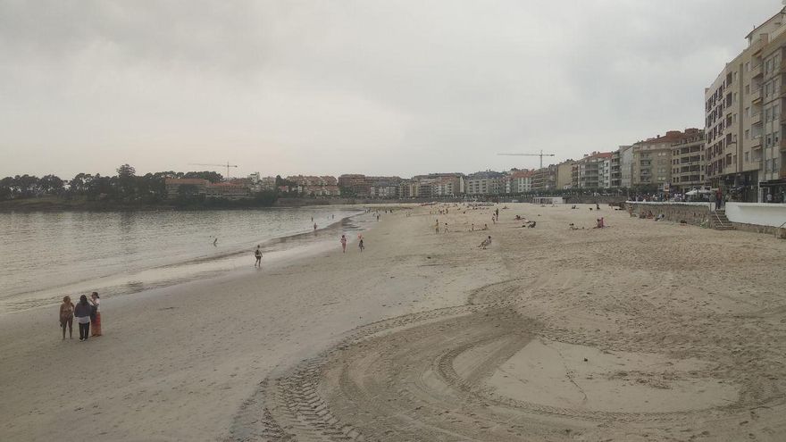 La playa de Sanxenxo, este sábado.