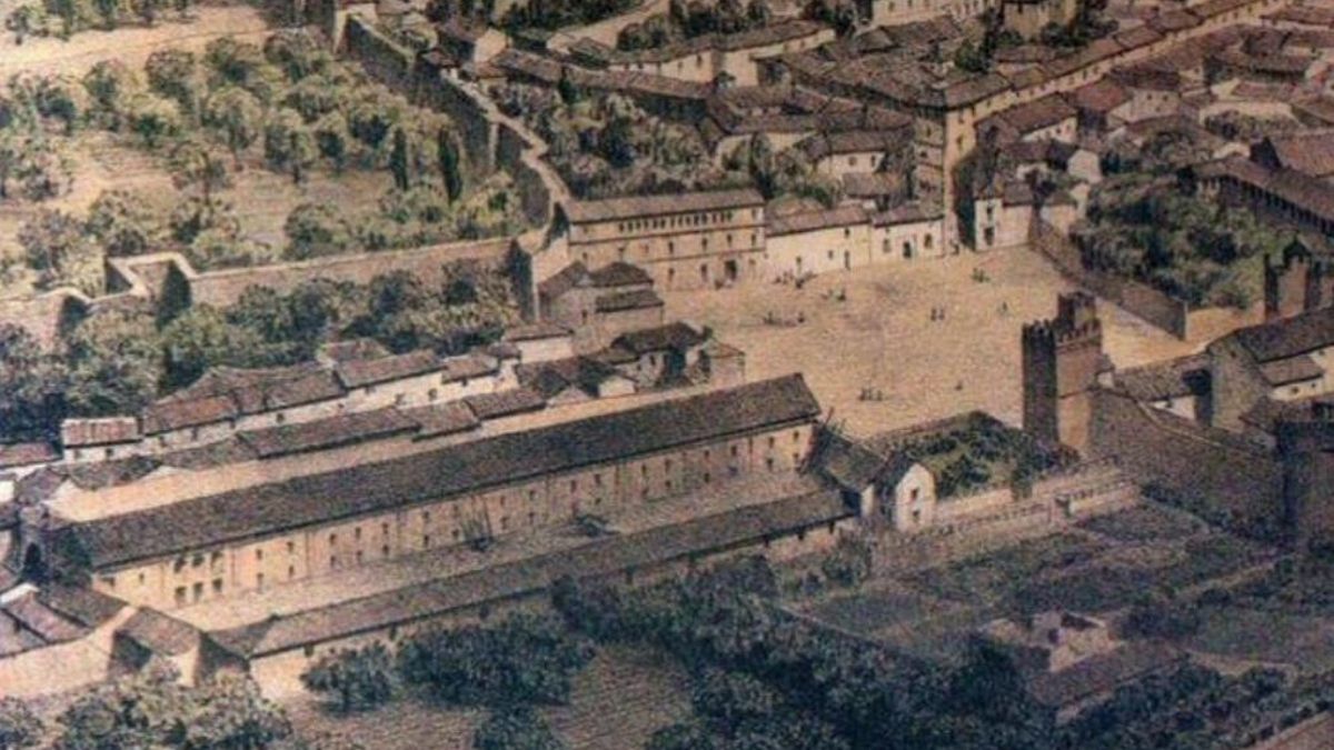 Detalle del grabado de Guesdón, Caballerizas Reales, Córdoba