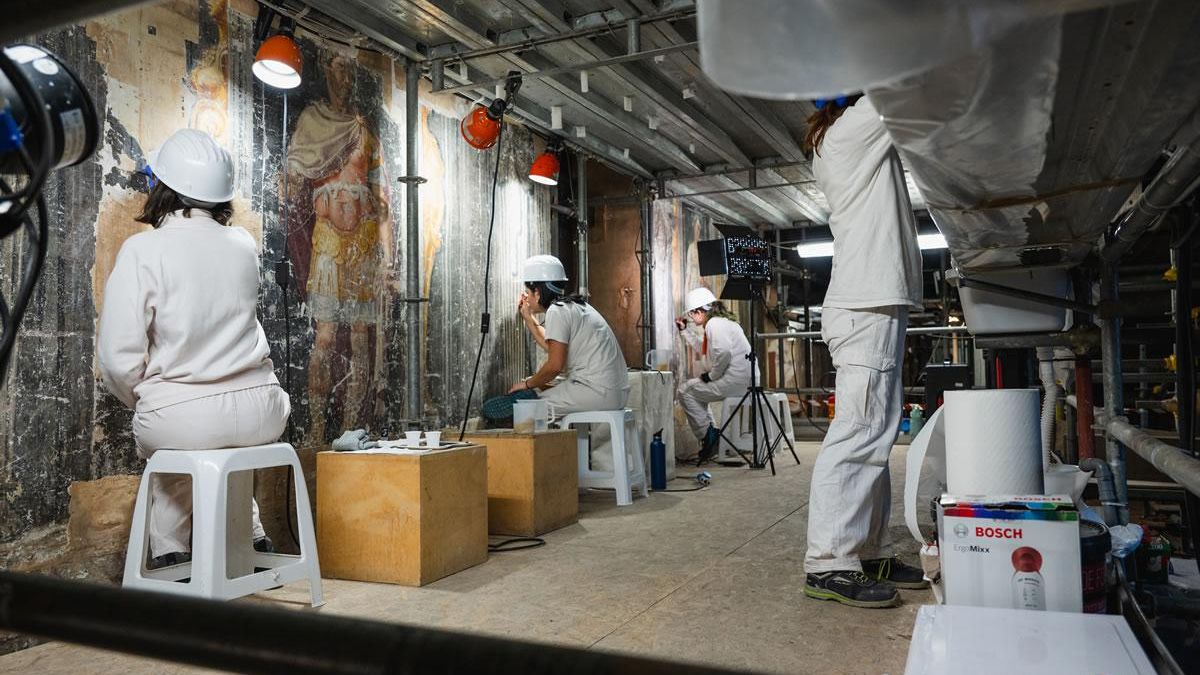 Trabajos de recuperación en el interior de la villa
