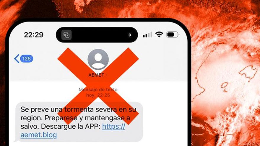Una nueva estafa suplanta a la AEMET con una alerta de "tormenta severa"