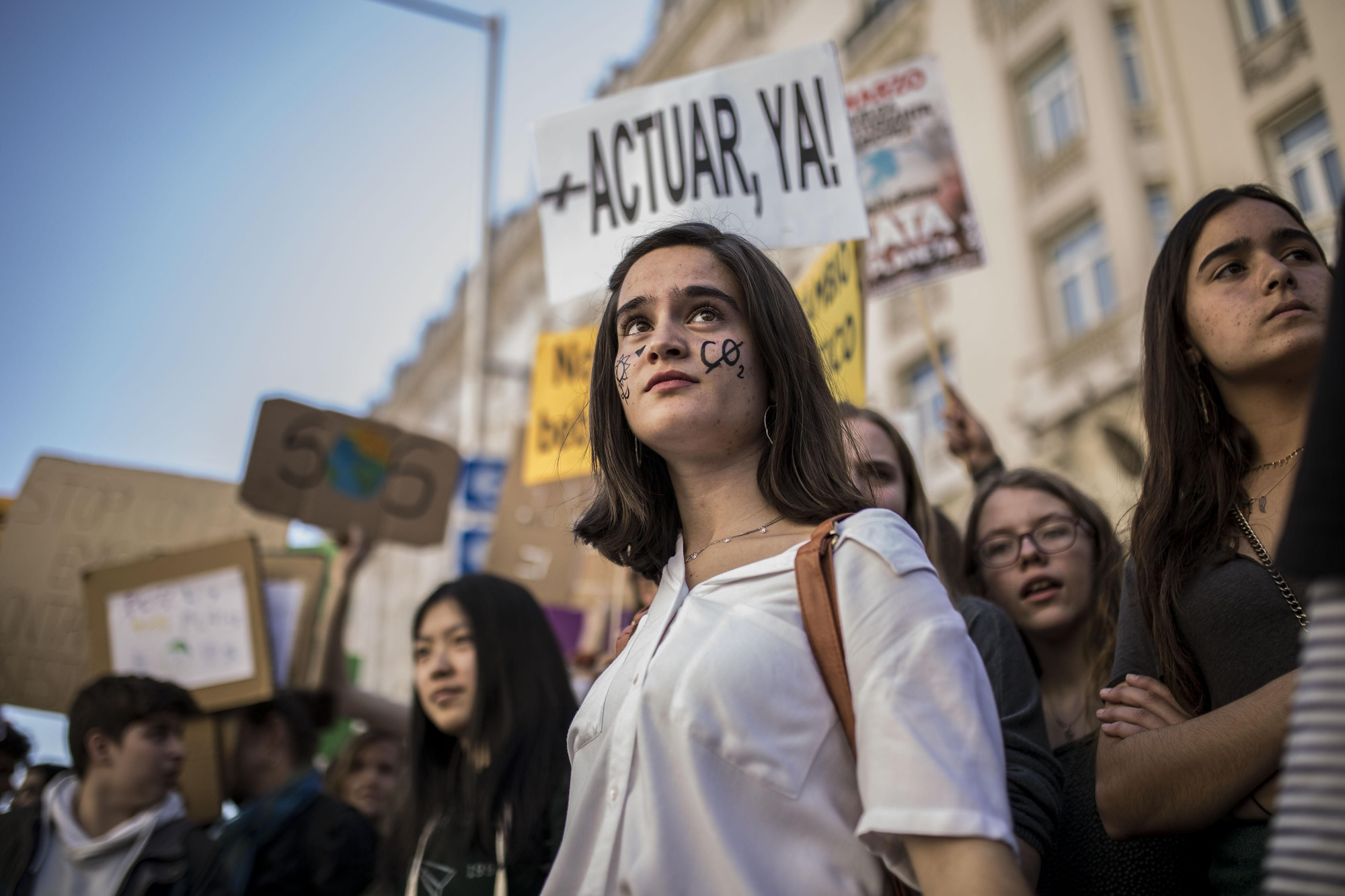 Marcha del 15M verde en la Puerta del Sol en Madrid.