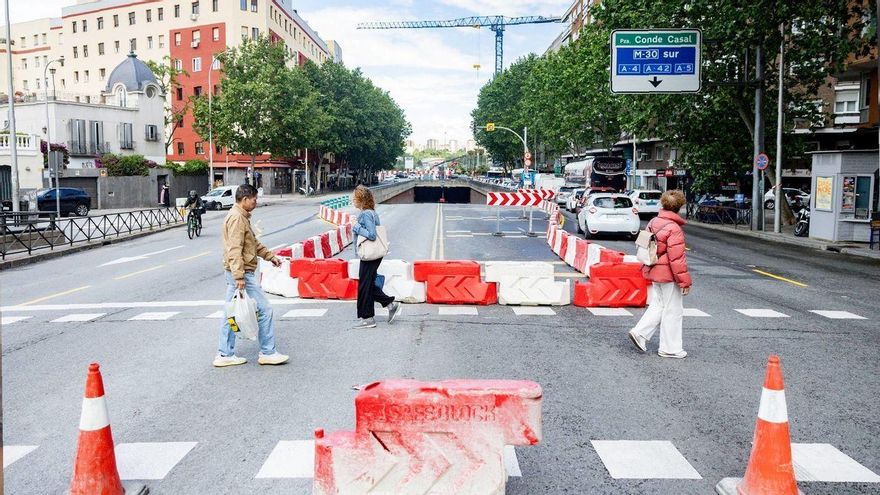 Cortes nocturnos en la M-30 por las obras de la línea 11 de Metro en Conde de Casal: horario y tramos afectados