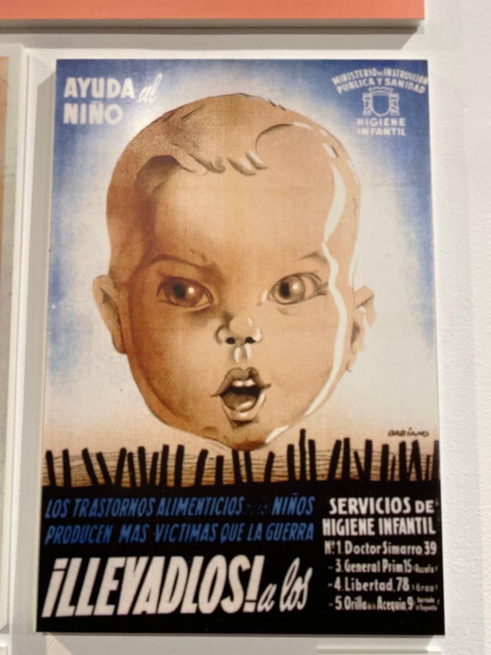 Cartel de llamamiento para llevar a los niños y niñas a los Servicios de Higiene Infantil dispuestos por el Ministerio de Instrucción Pública y Sanidad.