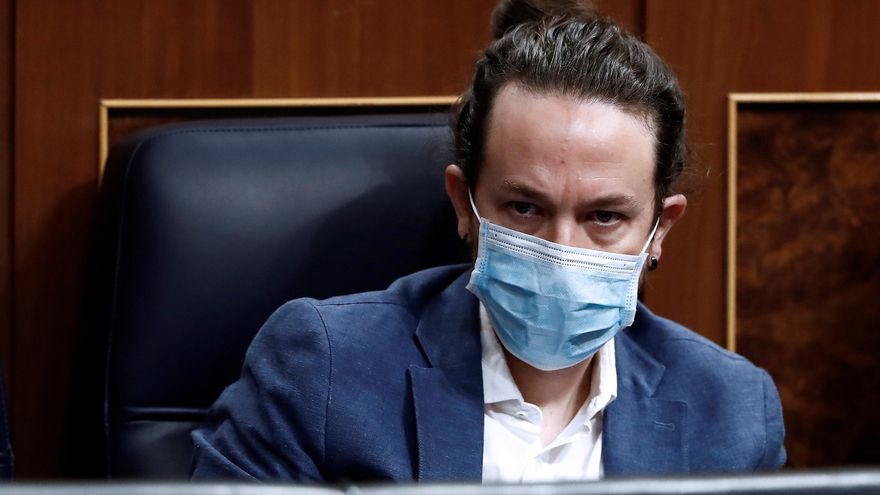 Pablo Iglesias, este miércoles durante el pleno del Congreso. EFE/Mariscal