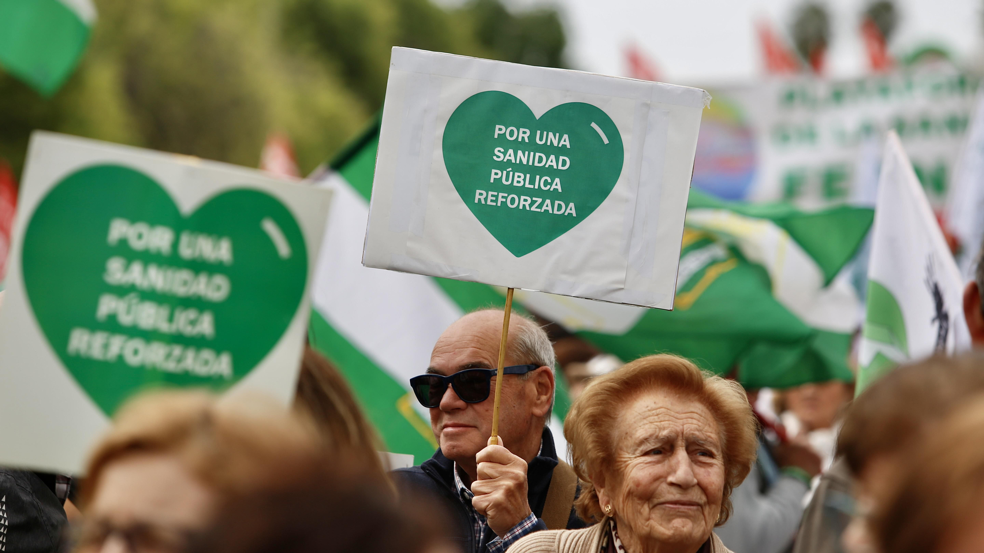 Manifestación de las Mareas Blancas por la sanidad pública