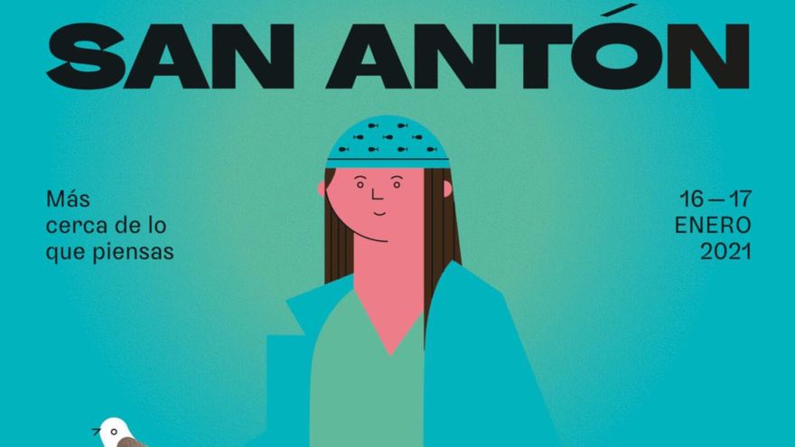 Detalle del cartel inicial de San Antón 2021
