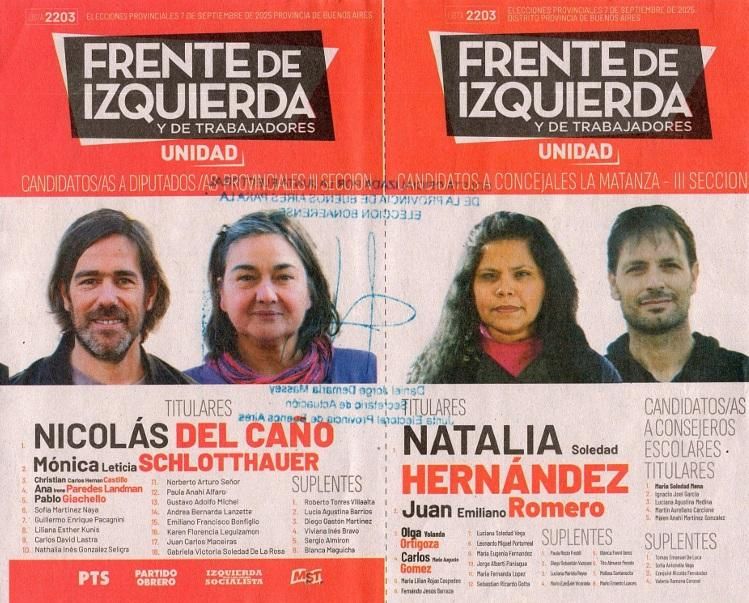 FRENTE DE IZQUIERDA (FITU) - LA MATANZA