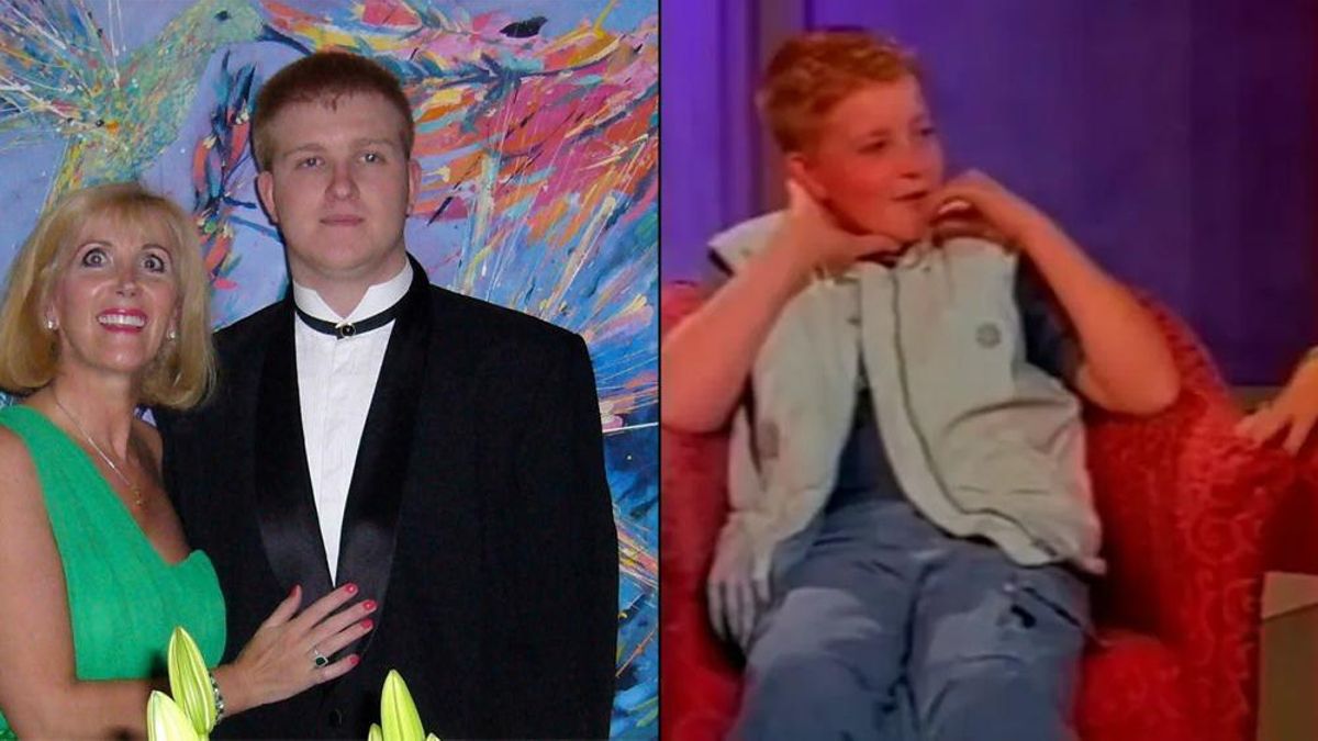 Rory Callum Sykes, con su madre y en su etapa de estrella infantil