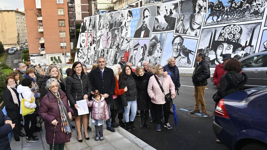 Mural artístico realizado por los artistas Pablo Incera y Álvaro Espinosa en el barrio de Entrehuertas.