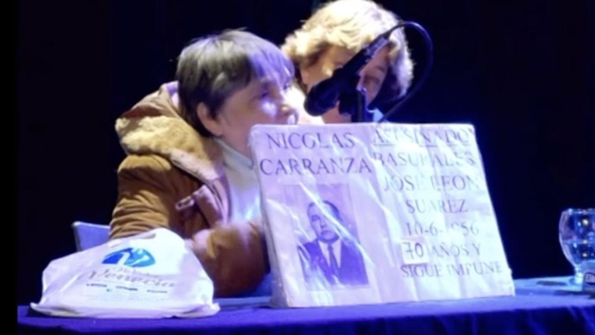 Berta Carranza en la primera audiencia del juicio por la verdad de la masacre de José León Suárez.