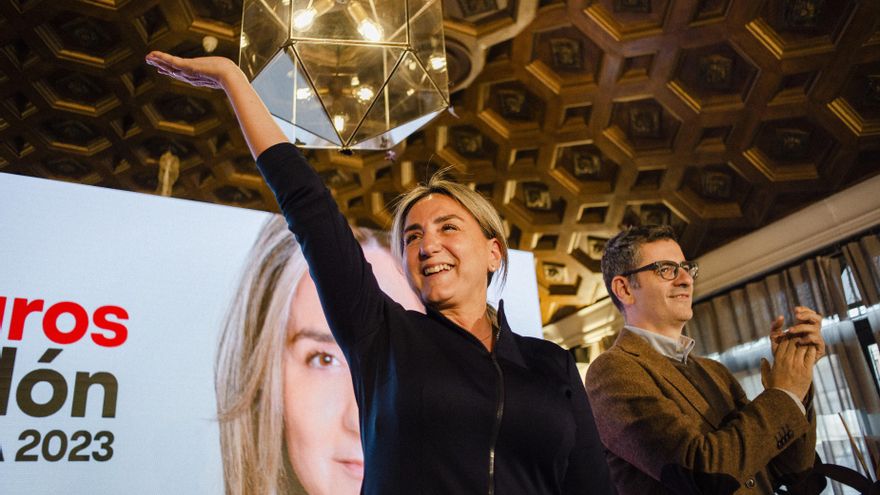 Félix Bolaños arropa a la candidata del PSOE en Toledo, Milagros Tolón, en un acto de campaña