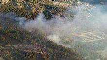 Imagen del incendio de Bolbaite durante la mañana del viernes