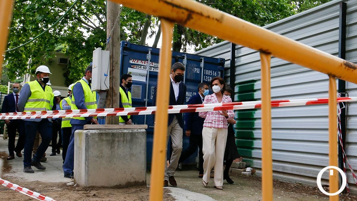 La vicepresidenta del Gobierno Carmen Calvo visita las obras de la Biblioteca del Estado