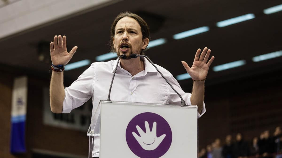 Pablo Iglesias en un acto electoral de Podemos.