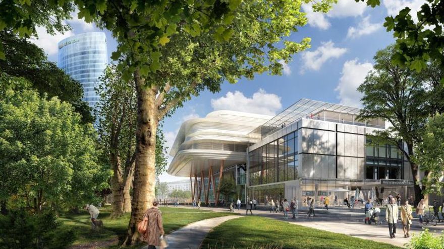 Recreación de la ampliación del Bellas Artes Bilbao.