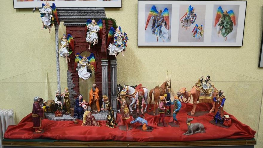 Belén renacentista de Enrique Álvarez 'Brindis' en la Biblioteca de Ponferrada.