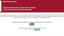 Buzón de denuncias de la Agencia Valenciana Antifraude.