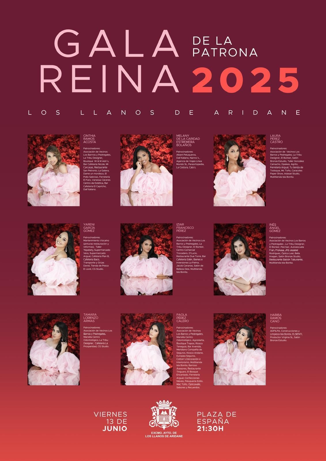 Candidatas  a Reina de La Patrona 2025.