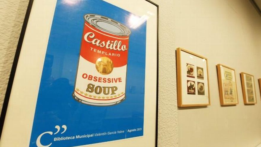 El cartel imita al cuadro de la sopa Campbell de Warhol, pero con la fortaleza templaria. // César Sánchez / ICAL