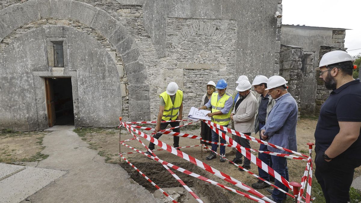Trabajos de restauración en la iglesia.