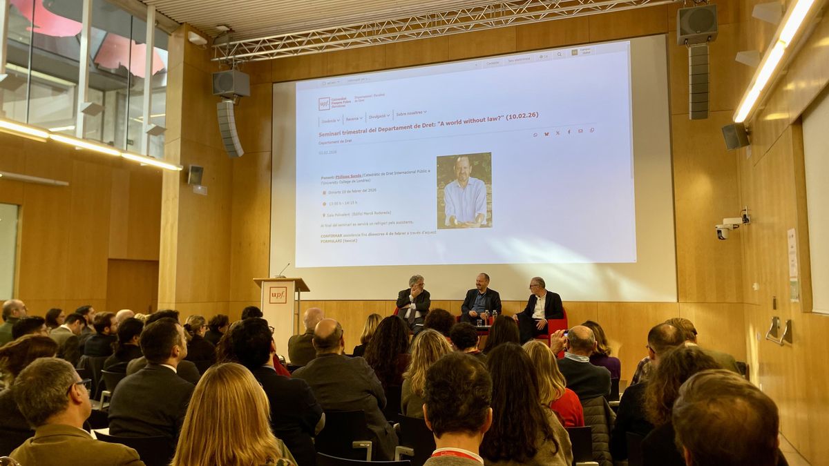 Sands, el martes durante su seminario en la UPF de Barcelona.