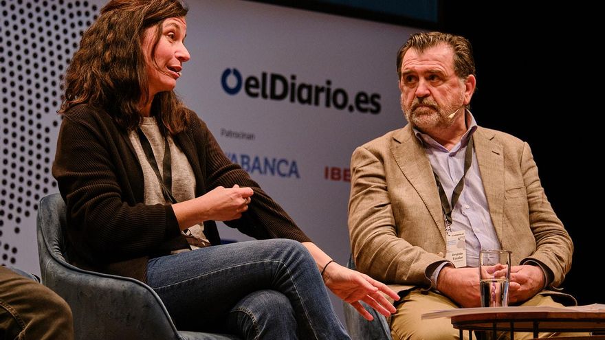 Maribel Izcue, redactora jefa de 5W  Arsenio Escolar, editor y director de Archiletras