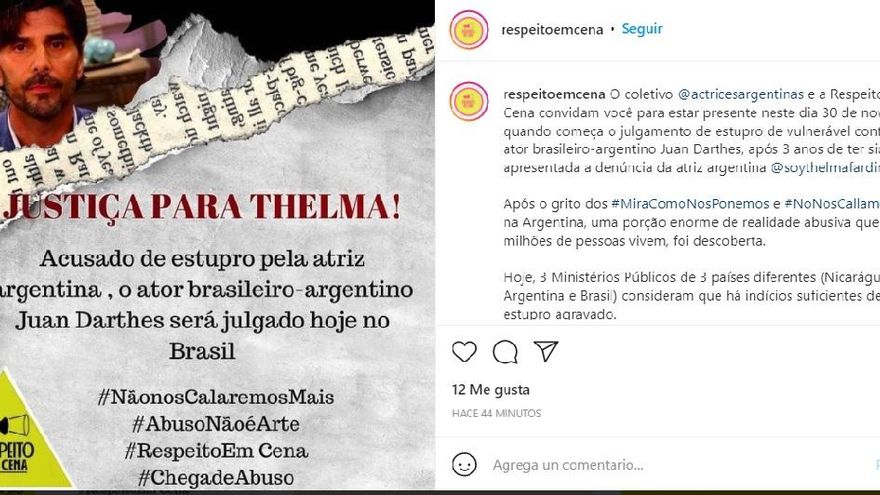 Artistas brasileñas lanzan una campaña para respaldar a Thelma Fardin en el juicio en San Pablo