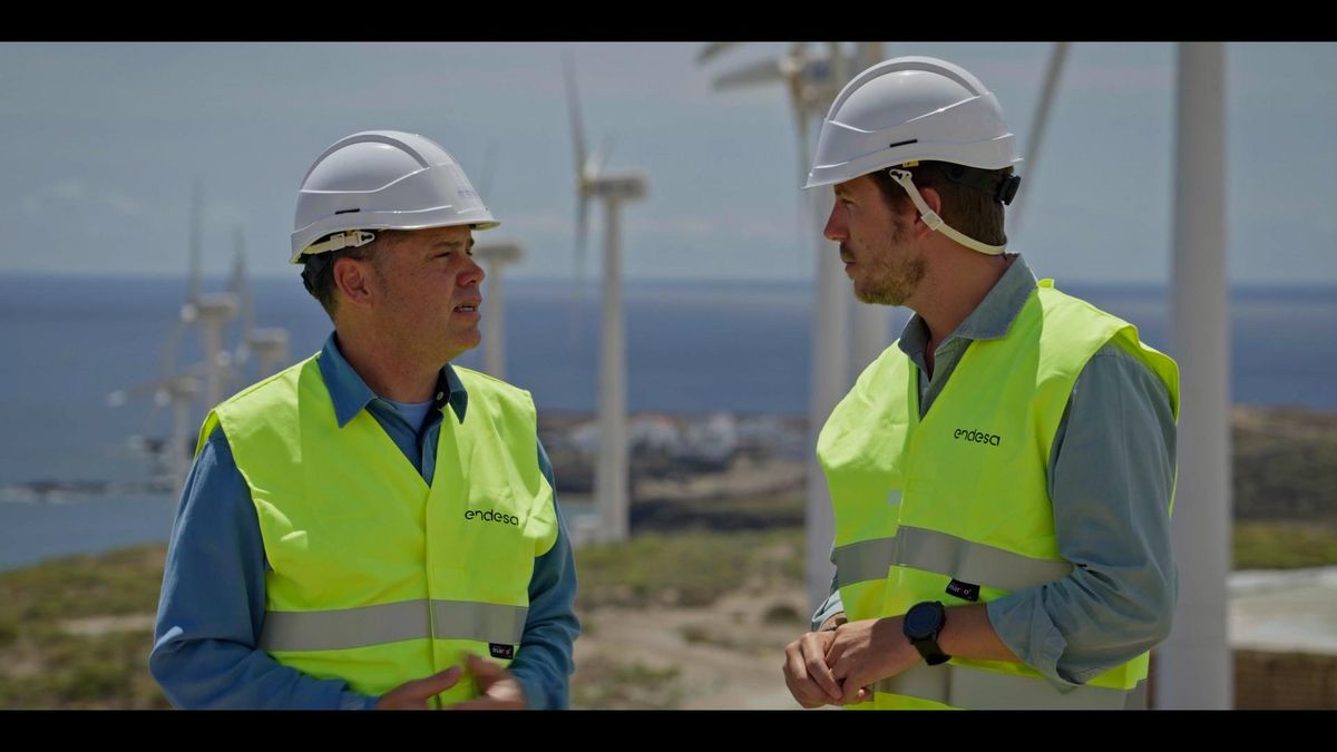 Entrevista en un cultivo de tomates en una planta eólica en Canarias
