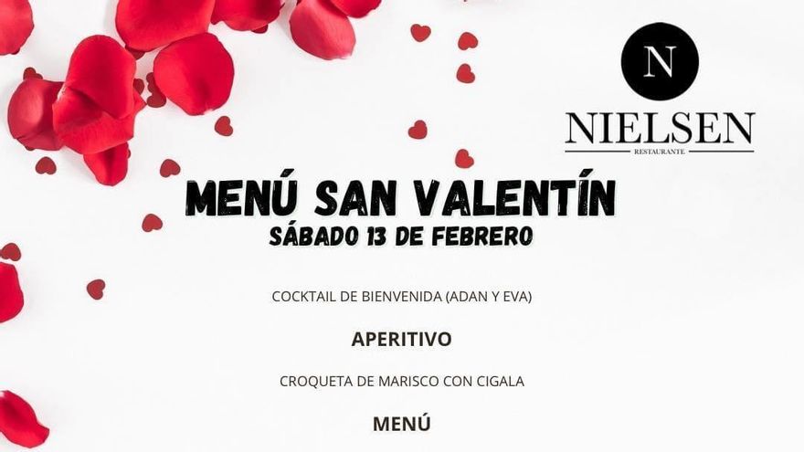 Menú San Valentín en el restaurante Nielsen