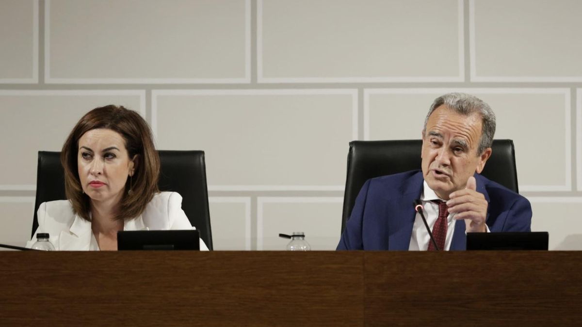 La vicepresidenta de la DPZ, Teresa Ladrero, y el presidente de la institución provincial, Juan Antonio Sánchez Quero.