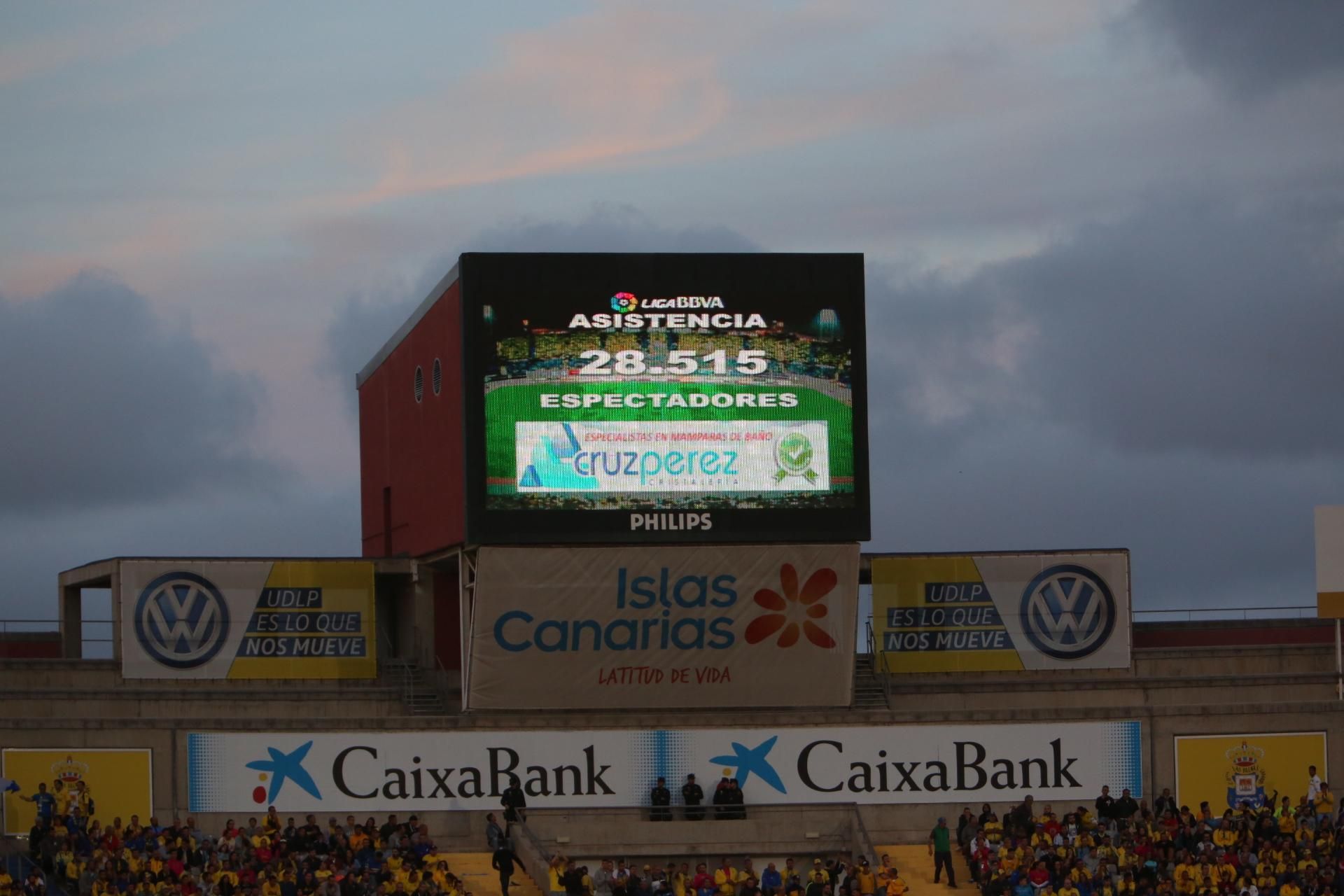 Partido entre la UD Las Palmas y Atlético de Madrid en el Estadio de Gran Canaria.