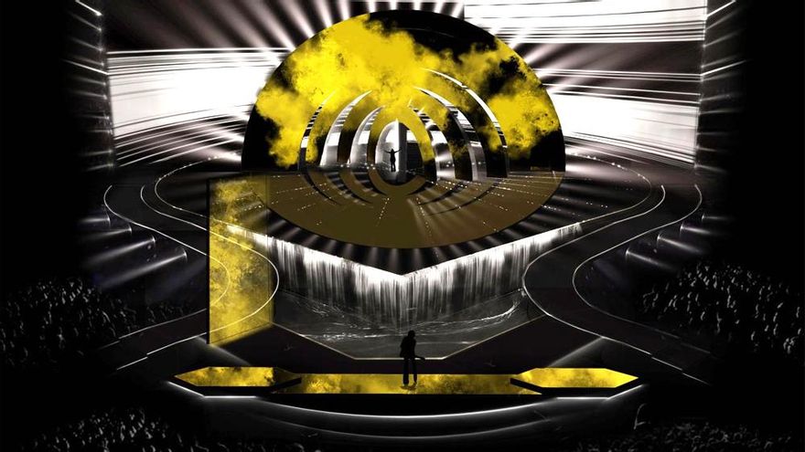 Primer vistazo al escenario de Eurovisión 2022, con cascadas de agua y un jardín italiano
