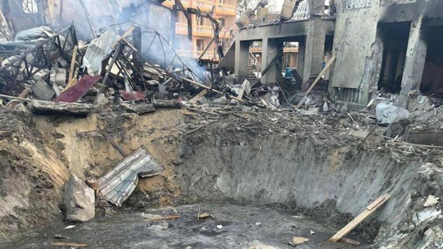 Imagen de un ataque ruso en Odesa publicada por la Oficina Presidencial de Ucrania