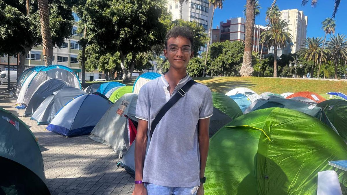 David, 25 años. Acampado en Gran Canaria.