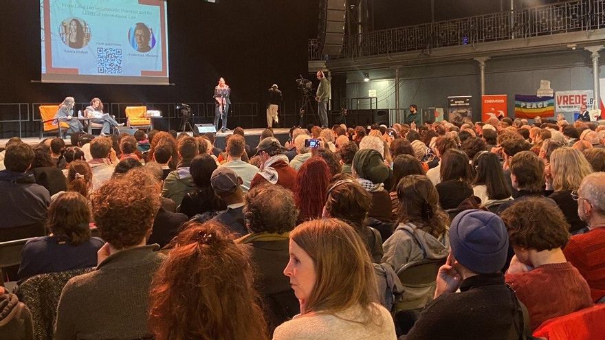 Noura Erakat, en una conferencia en Bruselas