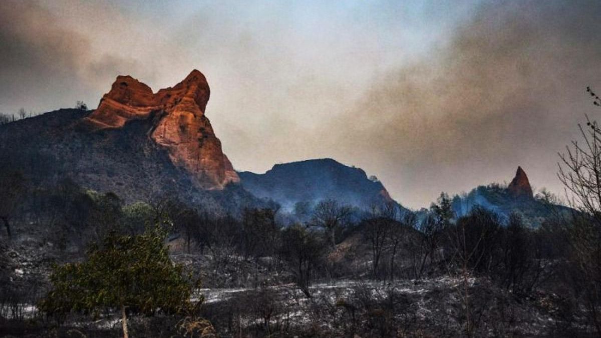 Así quedaron Las Médulas tras el incendio de agosto de 2025.