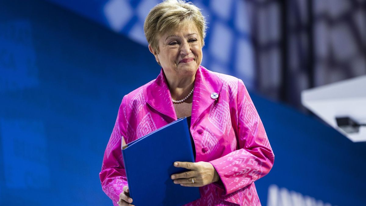 La directora gerente del FMI, Kristalina Georgieva, en la reunión de otoño del FMI y el BM