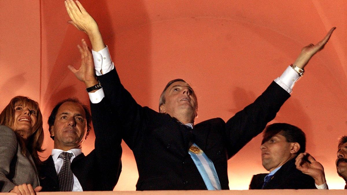 El presidente Néstor Kirchner el día de su asunción