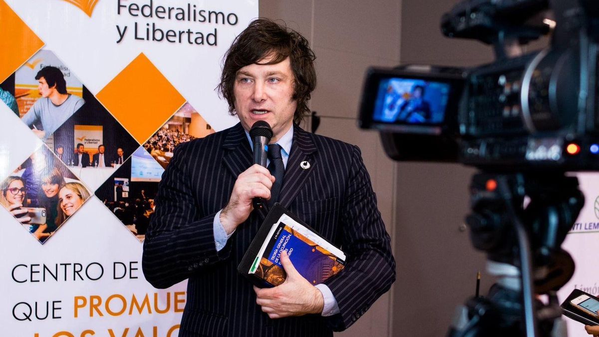 Javier Milei participa asiduamente en los eventos de Federalismo y Libertad. En la imagen, durante un evento de 2014.