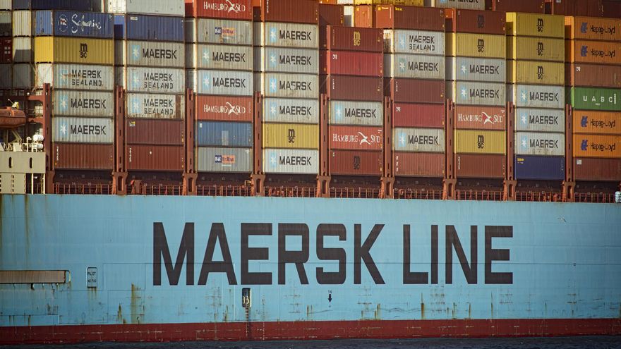 Archivo - Mary Maersk el megaship Triple E de 18270 teus que llega al puerto de Algeciras proveniente del Canal de Suez, es el primero que llega a España después del accidente. Algeciras  (Cádiz) a 03 de abril 2021