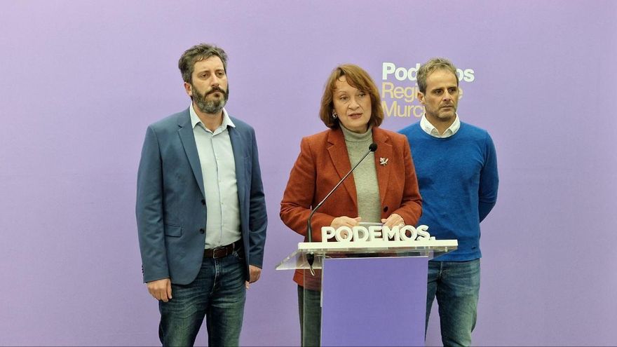 La diputada regional de Podemos-IU-AV, María Marín, en una rueda de prensa
