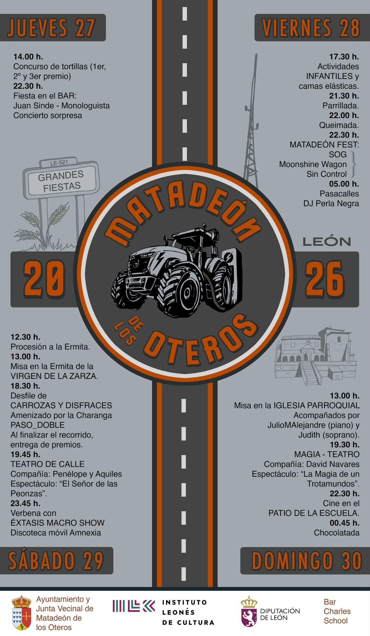 Programa del festival de Matadeón de los Oteros.