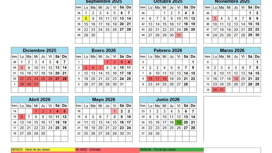 El calendario escolar de Galicia para el curso 2025-26: las clases empiezan el 8 de septiembre y acaban el 19 de junio