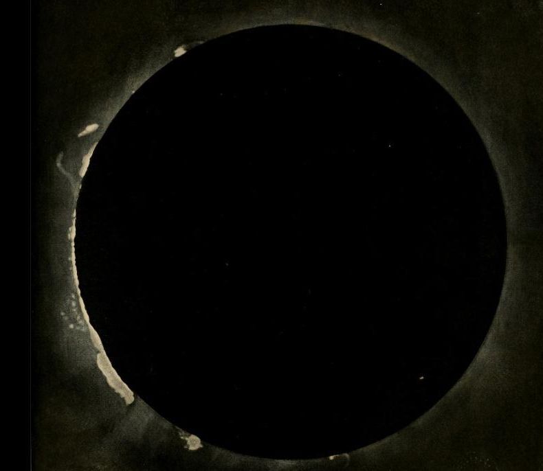 El Sol, justo en el momento en el que la Luna lo tapó por completo en el eclipse de 1860, captado en las fotografías del equipo de De la Rue