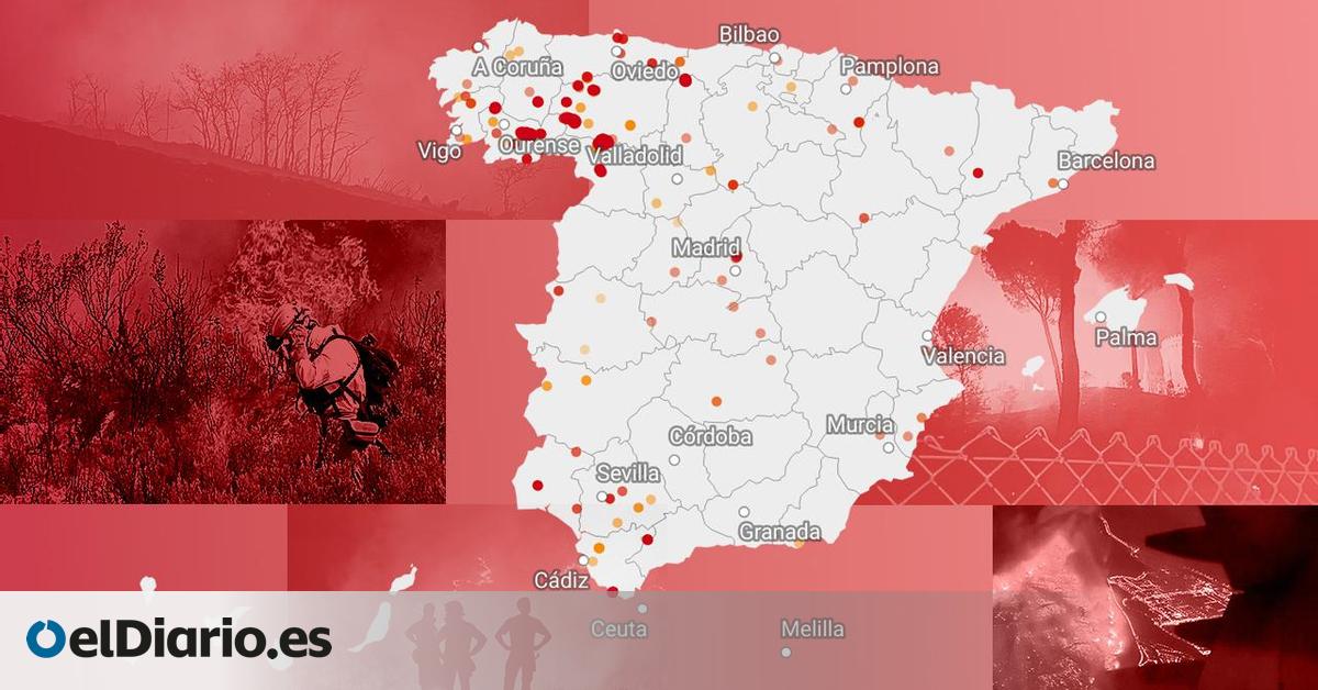 La ola de incendios, en directo: la evolución del fuego, comunidad por comunidad