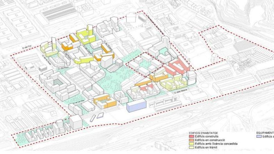 Edificios proyectados y en construcción en la Marina del Prat Vermell