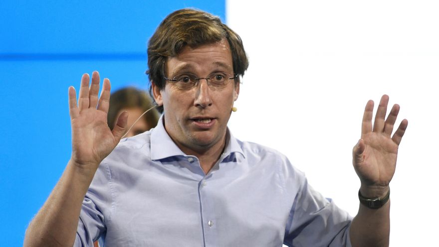 El portavoz nacional del PP y alcalde de Madrid, José Luis Martínez-Almeida, durante su intervención en el lanzamiento de la campaña del PPE  #SOYRESPONSABLE, el pasado viernes en Madrid. EFE/Víctor Lerena